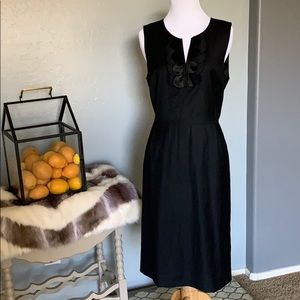 J. Crew Black Dress with Scalloped Detail